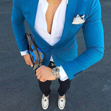 Aidase Fashion Lattice Men's Suit Slim Fit Prom Wedding Suits for Men Groom Tuxedo Jacket Pants Set Custom White Casual Men Blazer aidase-shop